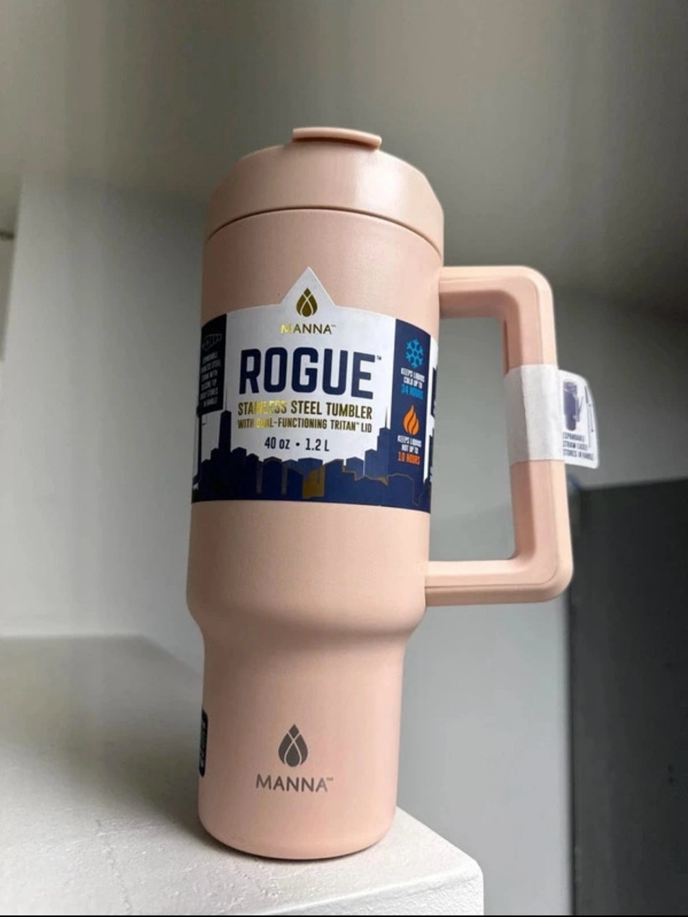 Anna Rogue 40oz Stainless Steel Tumbler - Blush Pink